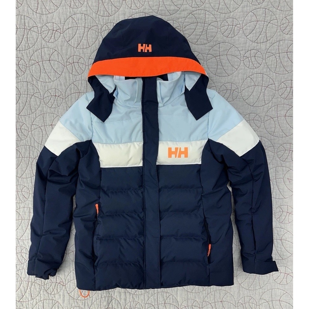Helly Hansen Jr Diamond Puffer Hooded Ski Coat / Blue White / Size‎ 14 (164)